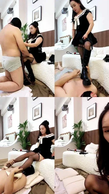 【奶凶小主】吊带黑丝玩虐贱狗