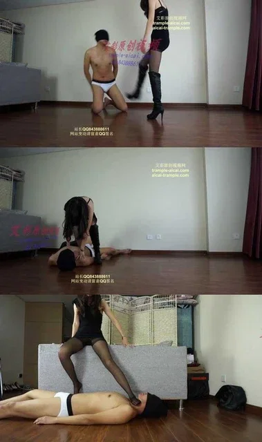 【灵魂女主】-黑丝高跟靴子爆踢狠踩，玩死狗奴